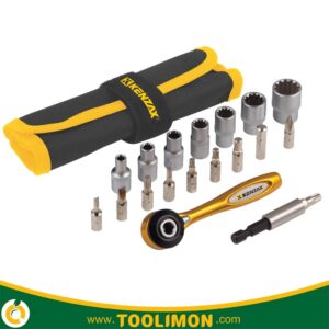 پیچ گوشتی و بکس 19 پارچه کنزاکس مدل KBR-119